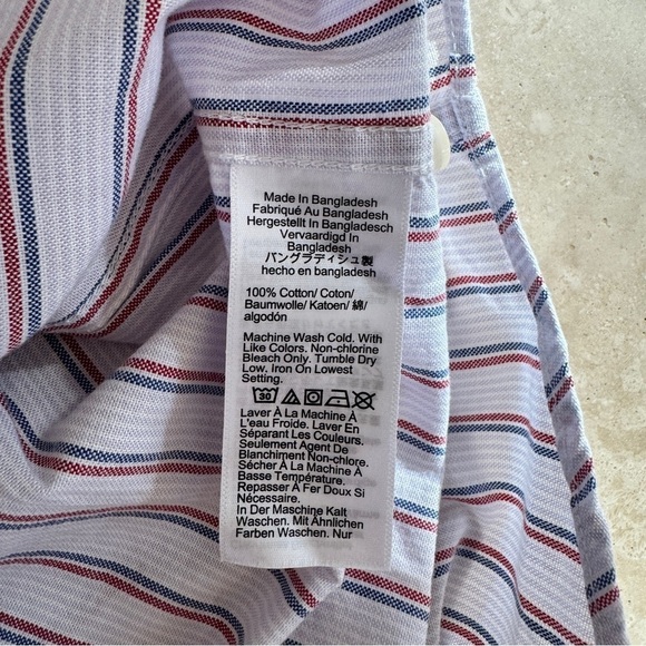 J Crew Slim Fit Broken In Organic Cotton Striped Oxford Shirt Mens Size XXL - Picture 8 of 12